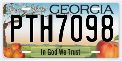 GA license plate PTH7098