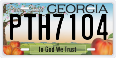 GA license plate PTH7104
