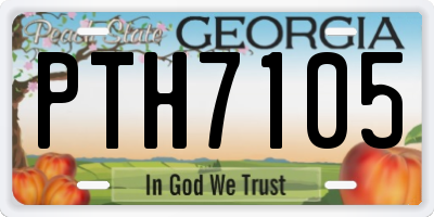 GA license plate PTH7105