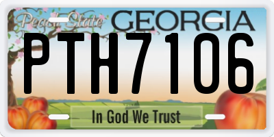 GA license plate PTH7106