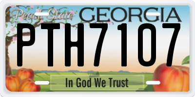 GA license plate PTH7107