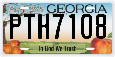 GA license plate PTH7108