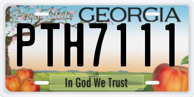 GA license plate PTH7111