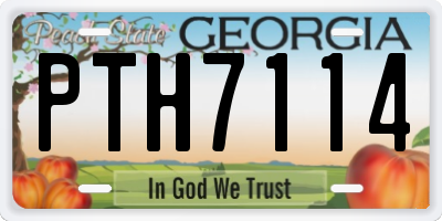 GA license plate PTH7114