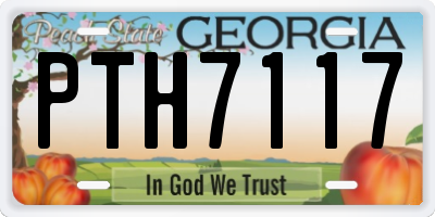 GA license plate PTH7117