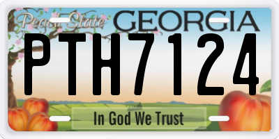 GA license plate PTH7124