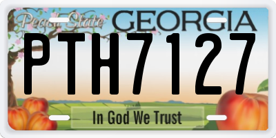 GA license plate PTH7127