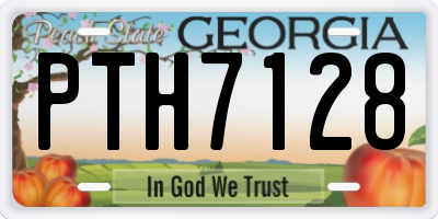 GA license plate PTH7128
