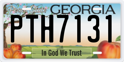 GA license plate PTH7131