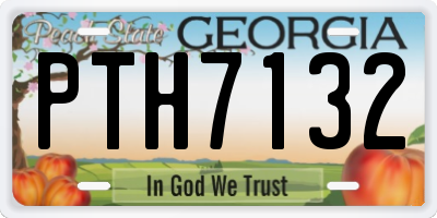 GA license plate PTH7132