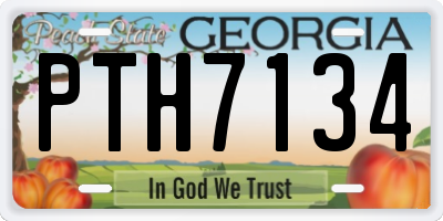 GA license plate PTH7134