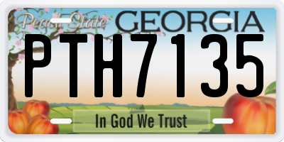 GA license plate PTH7135