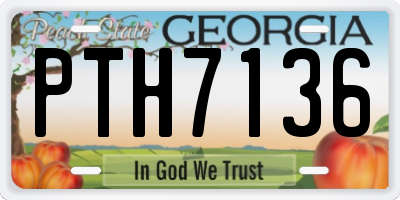 GA license plate PTH7136