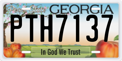GA license plate PTH7137