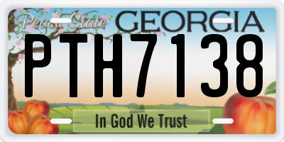 GA license plate PTH7138