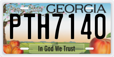 GA license plate PTH7140