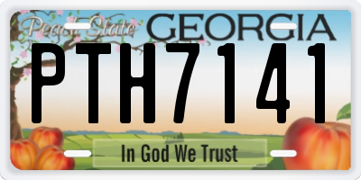 GA license plate PTH7141