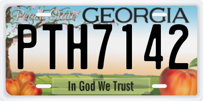 GA license plate PTH7142