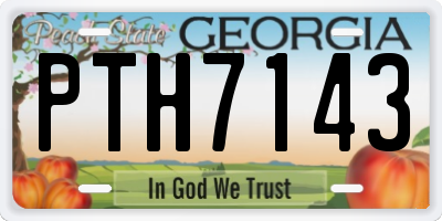 GA license plate PTH7143