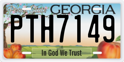 GA license plate PTH7149