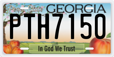 GA license plate PTH7150