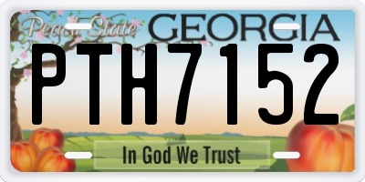 GA license plate PTH7152