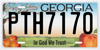 GA license plate PTH7170