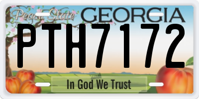 GA license plate PTH7172