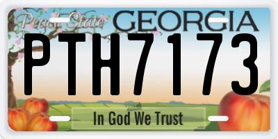 GA license plate PTH7173