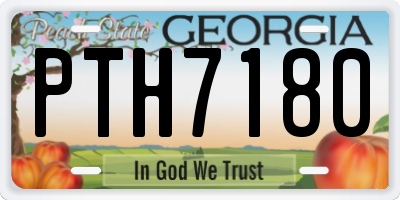 GA license plate PTH7180