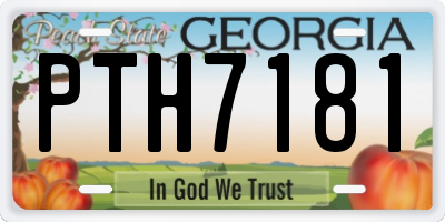 GA license plate PTH7181
