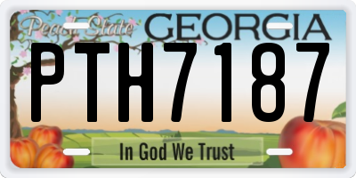 GA license plate PTH7187