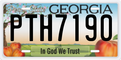 GA license plate PTH7190