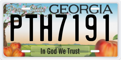 GA license plate PTH7191