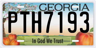 GA license plate PTH7193