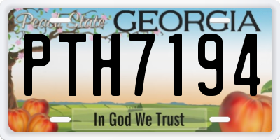 GA license plate PTH7194