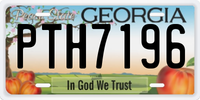 GA license plate PTH7196