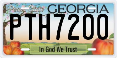 GA license plate PTH7200