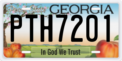GA license plate PTH7201