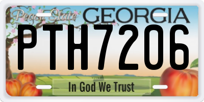 GA license plate PTH7206