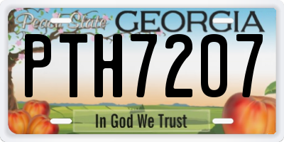 GA license plate PTH7207