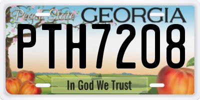 GA license plate PTH7208