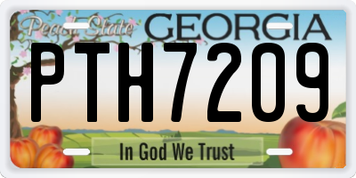 GA license plate PTH7209