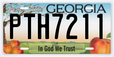 GA license plate PTH7211