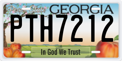 GA license plate PTH7212