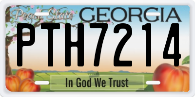 GA license plate PTH7214