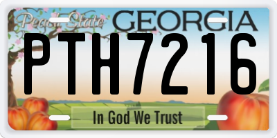 GA license plate PTH7216