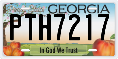 GA license plate PTH7217