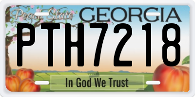 GA license plate PTH7218