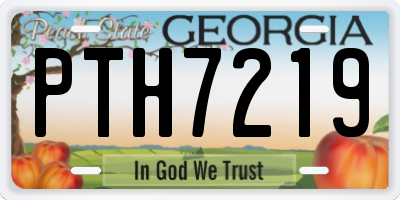 GA license plate PTH7219